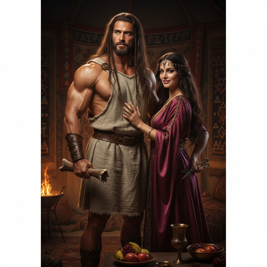 Samson & Delilah before he lost his eyes,