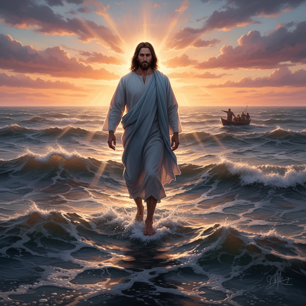 Jesus walking on water